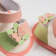 Baby Girl Sandals Female Newborn Children's Sandals Butterfly Non-Slip Sole - Màu Hồng  San hô - Xem 3
