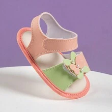 Baby Girl Sandals Female Newborn Children's Sandals Butterfly Non-Slip Sole - Màu Hồng  San hô - Xem 2