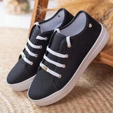 Women's Casual Tennis Shoes Ping Heart Comfort And Style - 黑色 - 查看 1