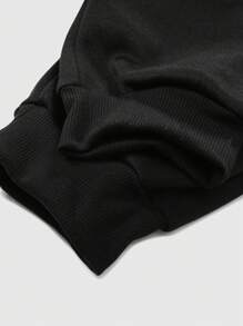 2 peças moletom com capuz casual engraçado da moda masculina com estampa de letras - Preto - Ver 6