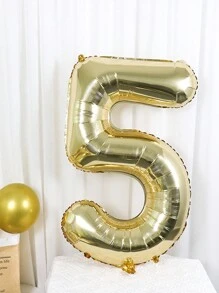 1pc - 40 Inch Light Golden Number Balloon, Extra Large Metallic Polyester Film Helium Champagne Gold Number Balloon For Birthday Party Celebration Decor, Graduation, Photo Shoot, Baby Shower