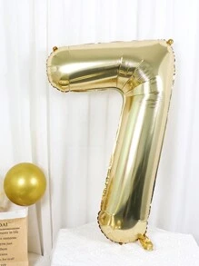 1pc - 40 Inch Light Golden Number Balloon, Extra Large Metallic Polyester Film Helium Champagne Gold Number Balloon For Birthday Party Celebration Decor, Graduation, Photo Shoot, Baby Shower