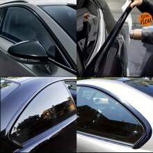 3/5/7/10 CM * 500CM Glossy Black Vinyl Wrap Strip, Self-Adhesive Universal Chrome Black Detailing Tape, Window Trim Film Tape Chrome Blackout Vinyl For Car Interior Hood Roof Pillar