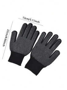 3 件冬季保暖套装（帽子+围巾+手套），纯黑色加厚针织帽，防滑手套，保暖围巾，秋冬 - 3Pcs - 查看 8