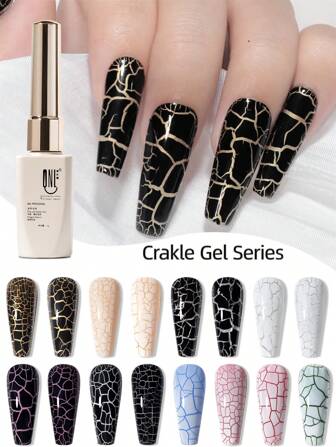 RS Nail 12g 裂纹凝胶指甲油套装 神奇裂纹凝胶指甲油 惊艳裂纹美甲 Y2K 效果图案指甲 持久酷炫裂纹易裂 UV LED 可剥凝胶清漆 适用于夏季秋季指甲装饰