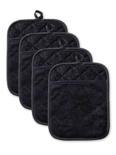 2pcs Set Kitchen Dining Heat Resistant Pads, Oven Mitts With Pocket, Baking Insulation Mat