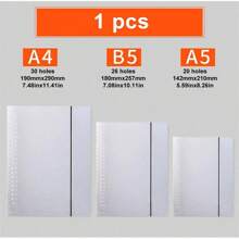 1 套 - A4/B5/A5 活页夹笔记本可再填充空白/线/网格/康奈尔可用可更换金属环计划器螺旋笔记本办公室夹活页夹日记本适用于大学学校用品文具 26 孔返校圣诞新年礼物