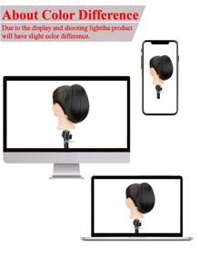 Tóc giả đuôi ngựa tổng hợp, tóc giả đuôi ngựa ngắn, kẹp tóc giả, tóc giả kẹp trong, tóc giả đuôi ngựa xoăn nhẹ, khóa tự nhiên cho phụ nữ, bán chạy - màu đen - Xem 8