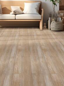 1 Piece Retro & Thickened & Matte Surface Effect Beige Wood Grain Texture Anti-Slip Waterproof Abrasion Resistant Floor Tile Sticker For Home Decoration, Stickers, Wall Decal, Vinly Decal For Home Decorations, Spring Decoration Items Refesh Your Home, Rama Decoration Stickers Gifts Birthday Graduation