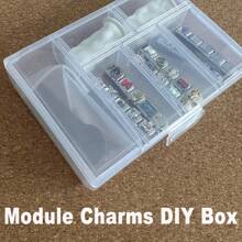33PCS Assorted Module Charms DIY Box (Assorted Charms + Basic Charms + Tool ) Stainless Steel For DIY Lover Daily Use