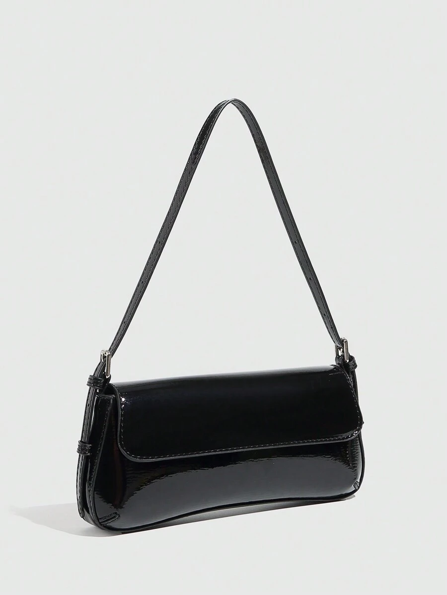 Women's Shoulder Bag, Minimalist Handbag, Burgundy Small Bag, Baguette Bag, Simple Shoulder Bag, Burgundy Underarm Bag, Top Handle Bag, Y2K Chic Bag