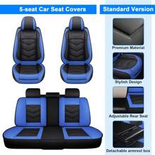 Universal Car Seat Covers For 5-Seat Vehicles Full Coverage Seat Cushion Front&Rear Seat Protector,Fit For Most Sedan SUV Truck Or Nissans Altima Leaf VW Golf Acura And More - 藍色 - 查看 2