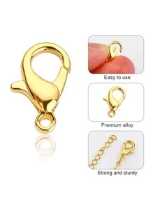 Kit para hacer joyas de 300 piezas con broches de langosta resistentes y anillas de salto en una caja de almacenamiento para suministros de collar y pulsera DIY y conexión de cadena