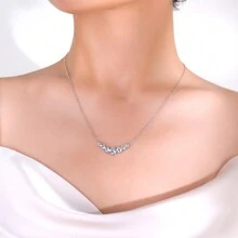 2.8CT 100% D Màu VVS1 Moissanite Seventh Princess Mặt Dây Chuyền Nguyên Bản S925 Bạc Sterling Mạ Vàng Trắng Phù Hợp Với Phụ Nữ Đeo Hàng Ngày - trắng - Xem 7