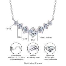 2.8CT 100% D Màu VVS1 Moissanite Seventh Princess Mặt Dây Chuyền Nguyên Bản S925 Bạc Sterling Mạ Vàng Trắng Phù Hợp Với Phụ Nữ Đeo Hàng Ngày - trắng - Xem 4