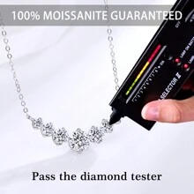 2.8CT 100% D Màu VVS1 Moissanite Seventh Princess Mặt Dây Chuyền Nguyên Bản S925 Bạc Sterling Mạ Vàng Trắng Phù Hợp Với Phụ Nữ Đeo Hàng Ngày - trắng - Xem 6