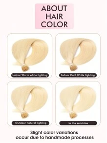 50pcs I-Tip Hair Extensions, Real Human Hair, 613 Natural Black Color, 14-22 Inch Straight Hair, Keratin I-Tip Invisible Hair Extensions - S613 - View 9