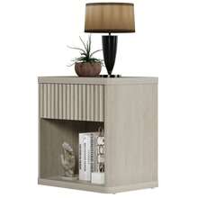 SICOTAS Gray Nightstands Set Of 2 With Drawer Modern Wood Bedside Table End Table For Bedroom Living Room Office - 淺灰色 - 查看 2