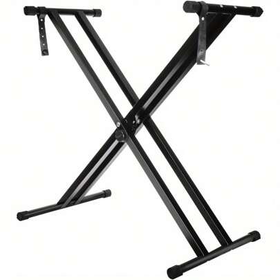 Keyboardständer Doppelstrebig Keyboard Ständer verstellbar 61 cm bis 98 cm Klappbar Zerlegbar Stabil mit Sicherungslaschen