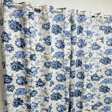 Printed Piquet Curtain 2.40 X 2.70m Florida Curtain For Living Room Bedroom Decoration Fabric - 寶藍色 - 查看 5