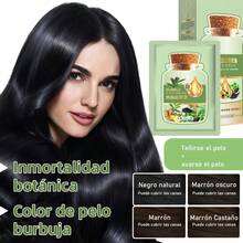 20 Bolsas Tinte De Cabello De Burbujas De Plantas Naturales - Marrón oscuro - Ver 5