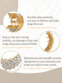 3 Stück Mehrfarbige Strass Metall Haarspangen für Damen, elegante und einfache koreanische Stil Haraccessoires, perfekt für täglichen Gebrauch, Party Haarspangen, Haarklammern, Haarklemmen, Haarclips