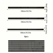 مجموعة من 6 شرائط أكريليك طويلة مزينة بالزخارف السوداء والذهبية والفضية، خطوط زخرفية بسيطة، متوفرة بألوان متعددة، ملصقات حائط إبداعية. لا تبهت، سهلة الصيانة، تفتح مشاهد أكثر وتكسر قيود المساحة. الجانب الخلفي لاصق ذاتي والجانب الأمامي به غشاء واقي لحماية أفضل، مما يجعل جودة المنتج أكثر ضمانًا، ملصقات، ملصقات حائط، ملصقات فينيل لديكورات المنزل، عناصر ديكور الربيع تنعش منزلك، ملصقات ديكور رامة هدايا عيد الميلاد والتخرج