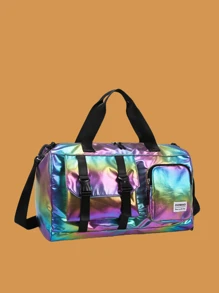 Sac de voyage grande capacité léger arc-en-ciel laser perle - organisateur de gym étanche séparation humide/sec avec compartiment à chaussures indépendant pour la saison scolaire, fitness, yoga et voyage. Sac de week-end, sac de sport, sac de voyage, sac de bagage cabine, sac d'école, sac de week-end, sac d'hôpital, sac de vacances d'hiver pour l'école, accessoires scolaires, fournitures scolaires