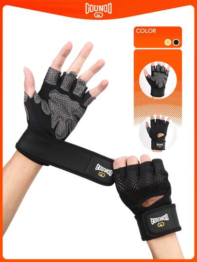 GOUNOD Rękawice do ćwiczeń fitness Rękawice do podnoszenia ciężarów na siłownię dla mężczyzn i kobiet Oddychające wsparcie nadgarstka na siłownię Wyściełane martwe ciągi Ćwiczenia treningowe Podciąganie