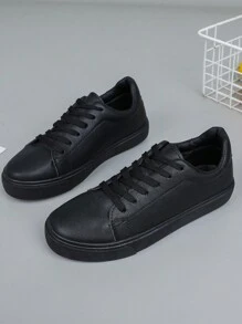 全新休闲百搭女式轻便透气防滑学生跑步运动软底鞋 - 黑色 - 查看 5