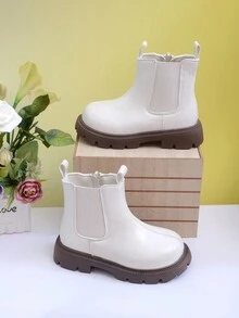 1 Đôi bốt chống trượt, bền và thời trang cho bé gái mùa thu/đông - Màu be - Xem 1