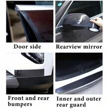 4PCS 5cm*3m Carbon Fiber Car Sticker Door Sill Scuff Anti Scratch Tape Protector UK - Black - View 6