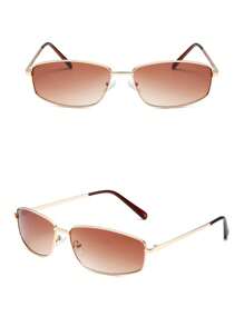 1 副女士 Y2K 风格别致金属框架优雅简约时尚眼镜，百搭海滩配饰，时尚装饰 - 彩色 - 查看 6