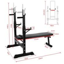 Weight Bench With Adjustable Barbell Rack, Foldable Weight Bench, For Squats, Bench Presses, Torso Bends, Load 200kg, Fitness And Strength Training | Weight Bench For Home Workout - Black - View 3