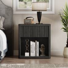 SICOTAS Gray Nightstands Set Of 2 With Drawer Modern Wood Bedside Table End Table For Bedroom Living Room Office - Black - View 8