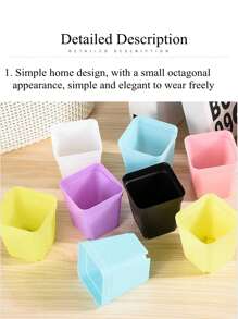 Set da 10 Pezzi Vaso da fiori quadrato di colore misto, mini vaso per piante grasse con vassoio, fioriera in plastica, decorazione domestica da giardino