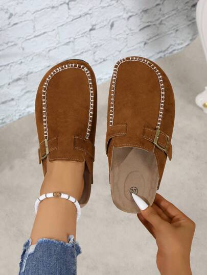 Sandalias cómodas con suela de corcho, zapatos casuales de slip-on, moda europea y americana, suela gruesa, antideslizante, resistente al desgaste, estilo holgado