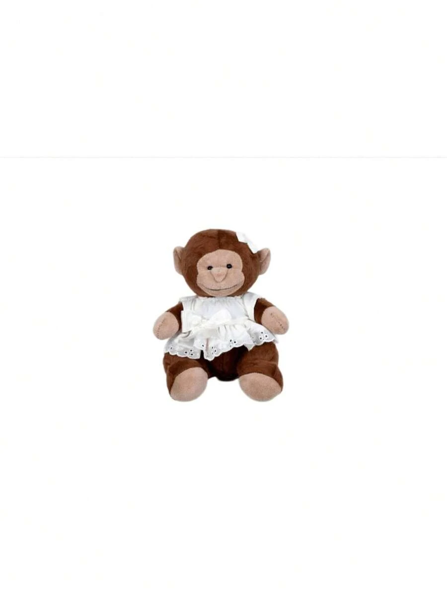 Provence  Plush Monkey With Dress For Girls' Children's Rooms 22 Cm - Ideal For Niches And Decorations - 稻草 - 查看 1