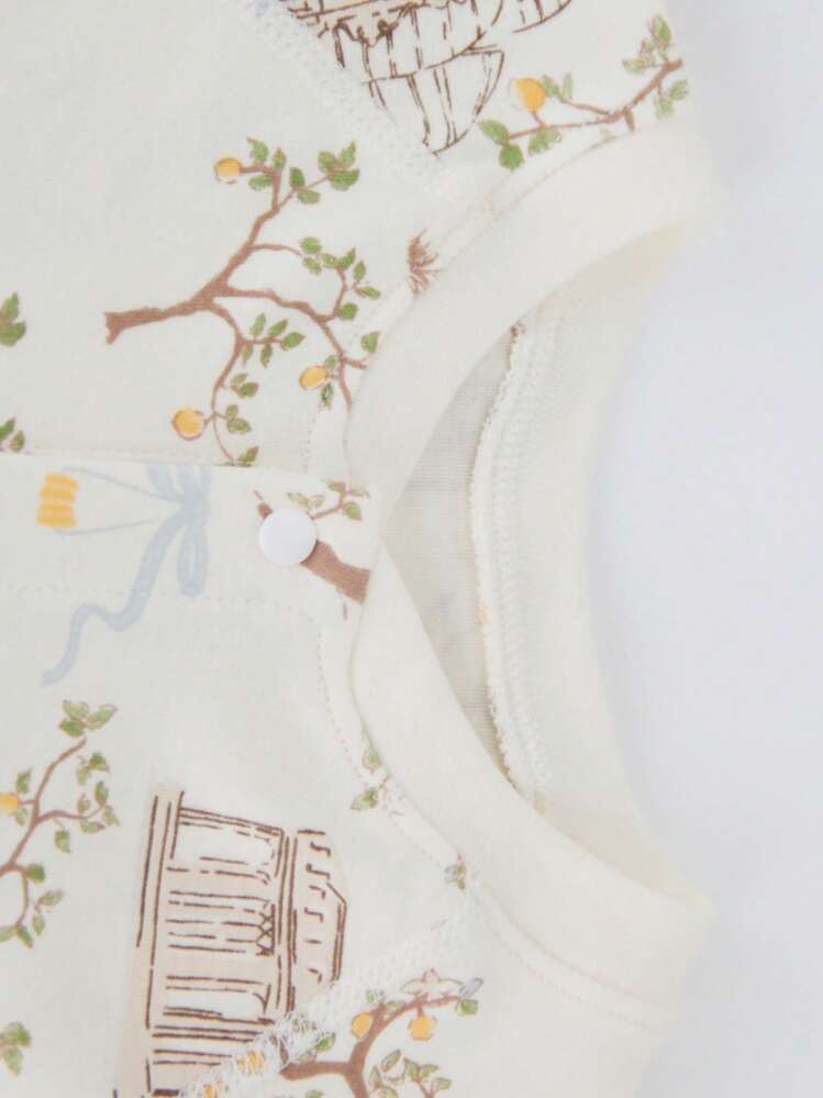 Newborn Baby Boy One-Piece Jumpsuit Long Sleeves Clothes - Beige - View 3