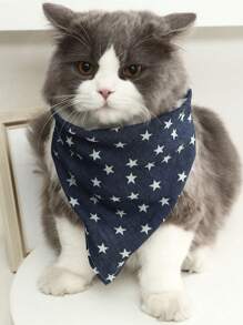 1pc Pet Bandana, Star Printed Dog Bib Scarf, 65cm/25.59in