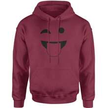 Emoticon Tongue Hanging Out Smile Face Adult Hoodie Sweatshirt - Heather grey - View 3