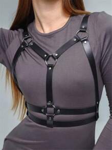 1 Peça Cinto de Couro PU Harness para Mulheres, Cinto Harness de Moda, Acessórios de Festa para Vestidos, Cinto Harness de Couro para o Peito para Mulheres