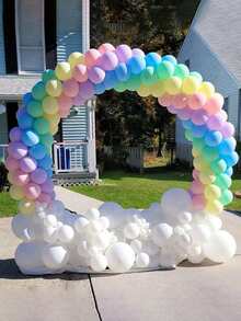 1 件圆形气球拱形框架套件，塑料 DIY 花环框架支架，气球支架圆形底座，装饰背景气球架，适用于淋浴生日派对婚礼装饰、圣诞节 - 白色 - 查看 7