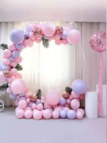 1 件圆形气球拱形框架套件，塑料 DIY 花环框架支架，气球支架圆形底座，装饰背景气球架，适用于淋浴生日派对婚礼装饰、圣诞节 - 白色 - 查看 4