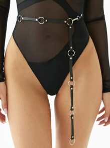 1件女士纯色皮带时尚链条腰带日常佩戴搭配饰品秋季，秋季，万圣节