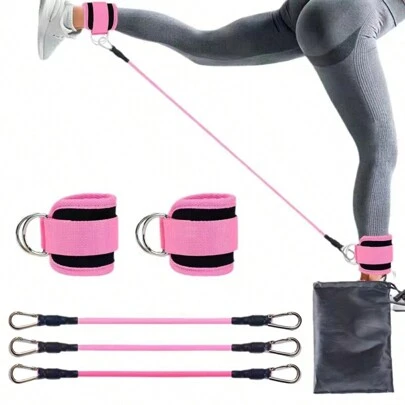 1 套爆发力踝关节力量训练器材，包括弹力踝关节绑带、臀部和腿部阻力带、臀部和腿部塑形踝关节锁定阻力带，适用于臀部和腿部力量训练、腿部阻力和张力训练健身房配件