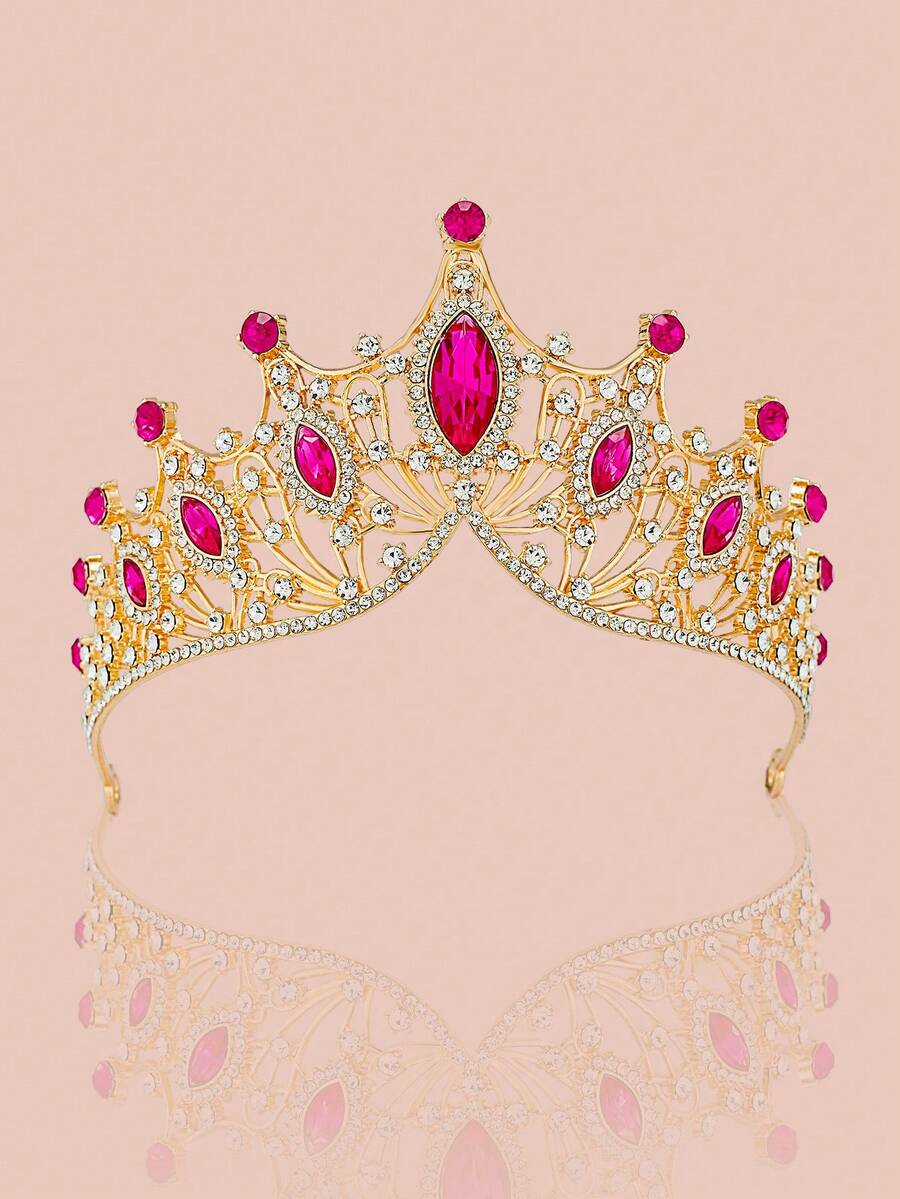 优雅金色皇冠头饰发夹，韩式可爱生日礼物，精致公主风女式头箍