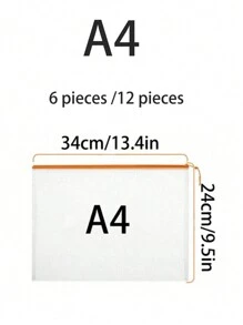 12 个网状拉链袋、文件夹、拼图收纳袋、A3/A4/A5/A6/B3/B4/B5/B6 尺寸 17"X12" 大号可重复使用拉链袋，用于整理教室、棋盘游戏、文具、玩具、发票、文件、旅行、衣服、工具、刷子、铅笔、化妆品、财务印章等、返校、学校用品 - 彩色 - 查看 14