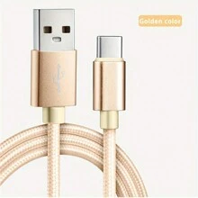 重型快速充电 USB C 型数据 C 至 C 手机充电器线 1m/2m/3m/Android - 金色 - 查看 3
