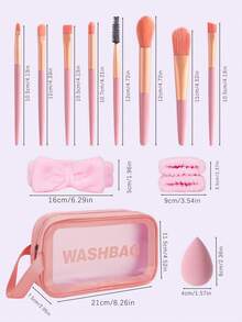 Bộ 15 túi đựng đồ trang điểm trong suốt, hộp đựng mỹ phẩm du lịch di động đựng bảng phấn mắt, cọ trang điểm, phấn mắt dạng lỏng, phấn phủ, kẻ mắt, son môi, son bóng, keo dán mi, v.v., bộ cọ, bộ cọ trang điểm, bộ cọ trang điểm, bộ trang điểm hoàn chỉnh, bộ cọ trang điểm, bộ trang điểm hoàn chỉnh, bộ cọ, bộ cọ trang điểm, bộ quà tặng trang điểm, bộ - Hồng - Xem 7